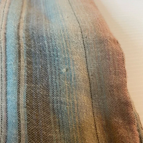 Faherty Evening Playa Stripe Linen Blend Pintuck Tunic Size Small - Picture 8 of 10